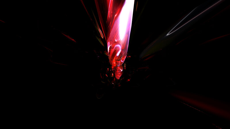 Red Glowing Object — Black, Dramatic