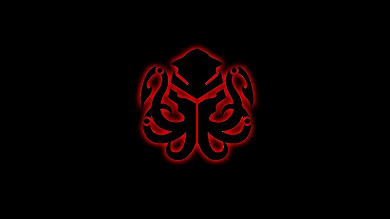 Red Glowing Octopus Symbol