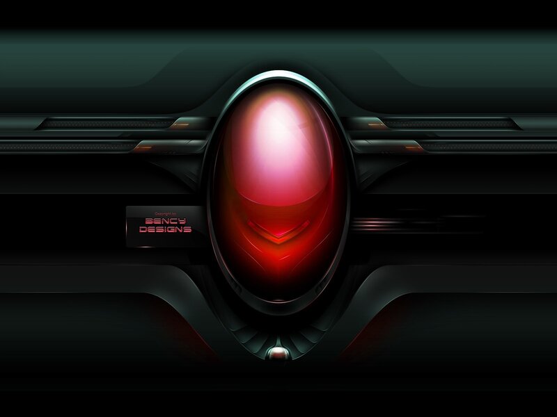 Red Glowing Oval Light