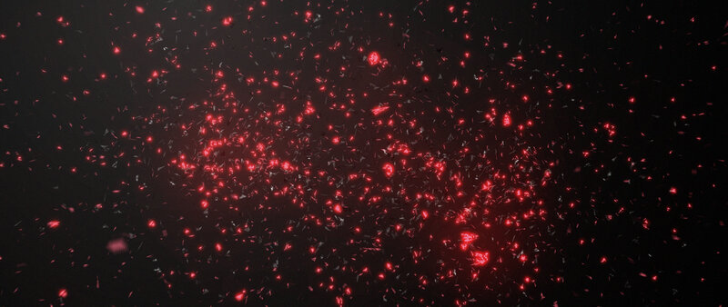 Red Glowing Particles