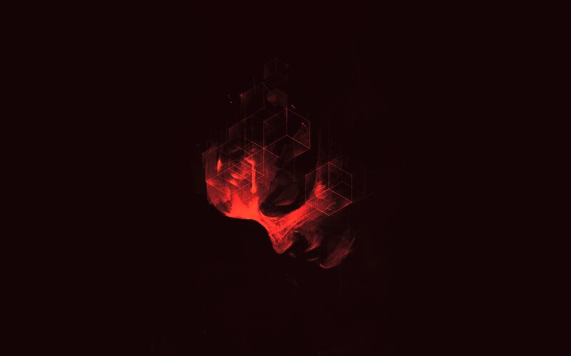 Red Glowing Skull — Dark