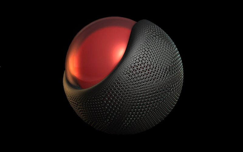 Red Glowing Sphere — Black