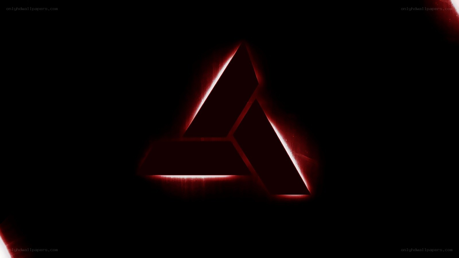 red glowing triangle logo