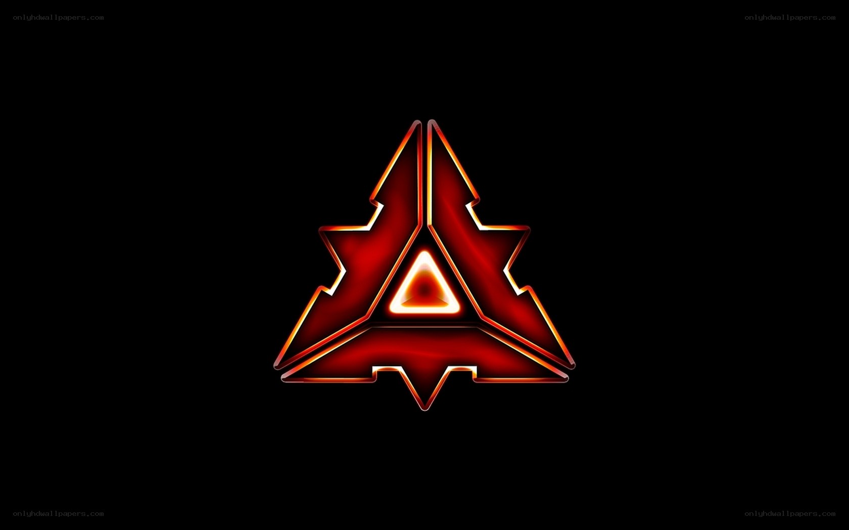 red glowing triangle logo