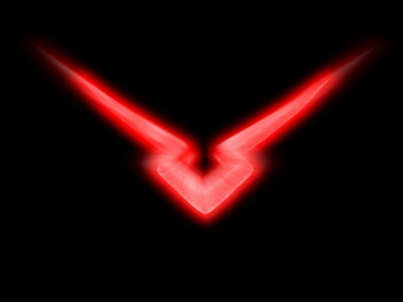 Red Glowing V-shape — Dramatic
