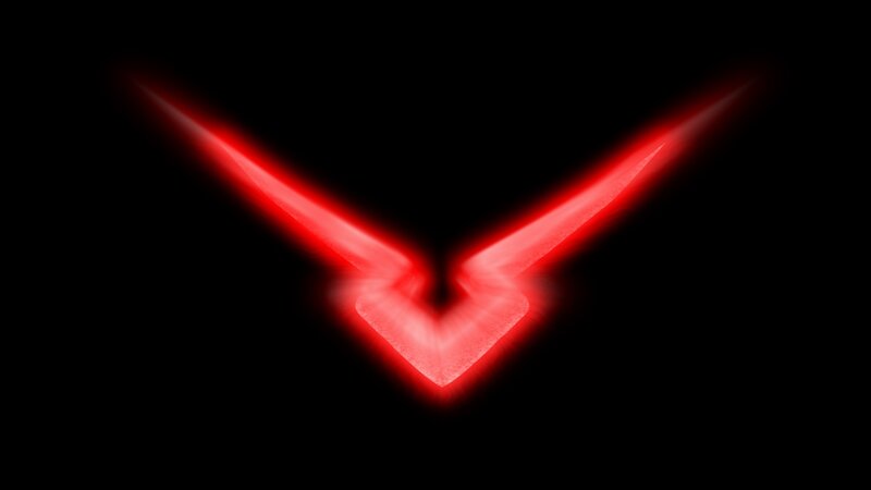 Red Glowing V Symbol