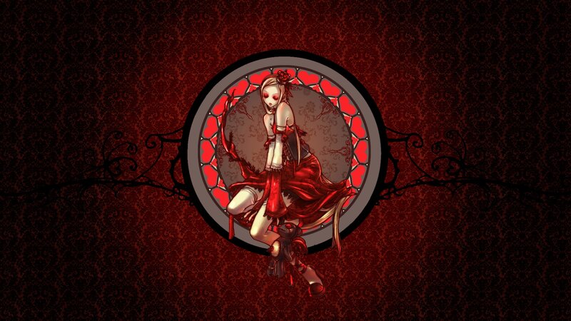 red gothic anime girl
