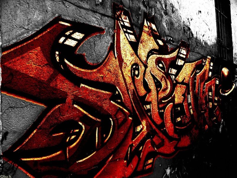 Red Graffiti on Wall