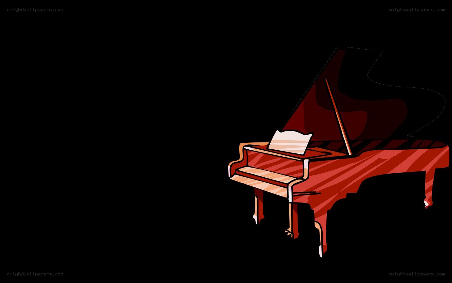 red grand piano illustration