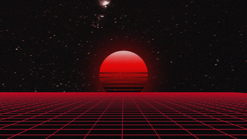Red Grid Landscape
