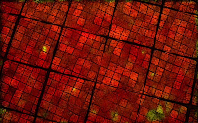 Red Grid Pattern — Dramatic, Abstract