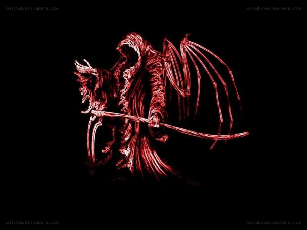 red grim reaper illustration