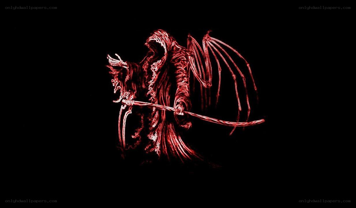 red grim reaper illustration
