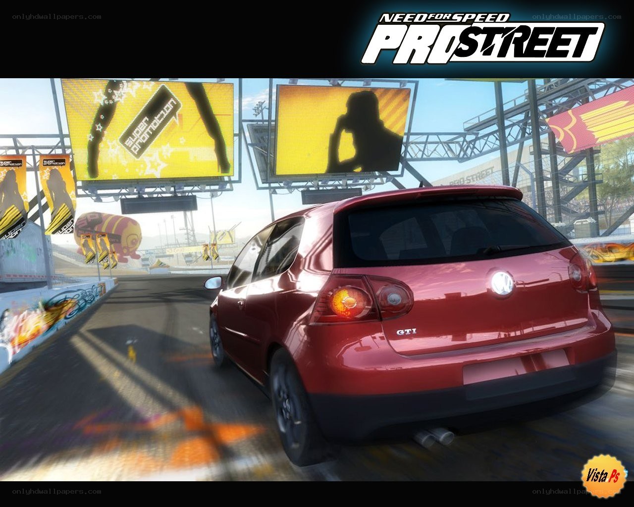 Red GTI on a racetrack