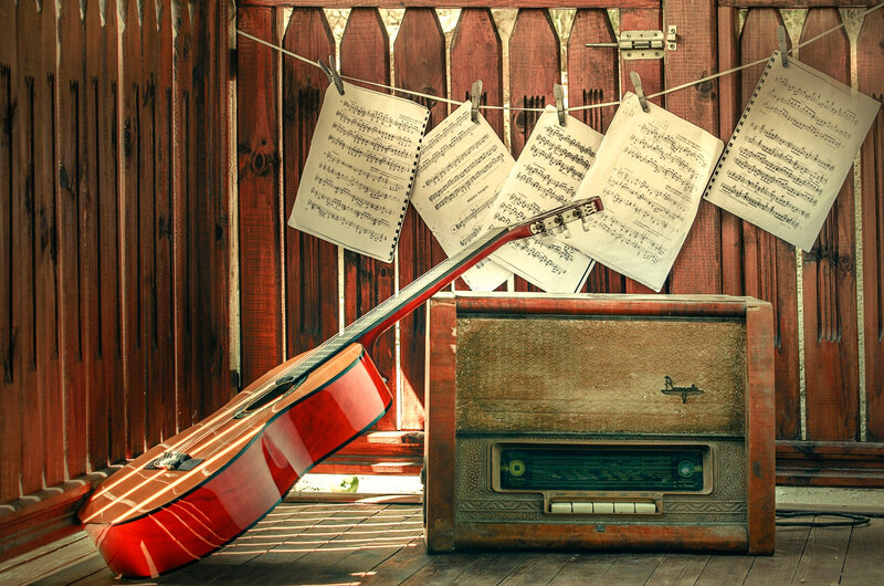 Red Guitar and Radio
