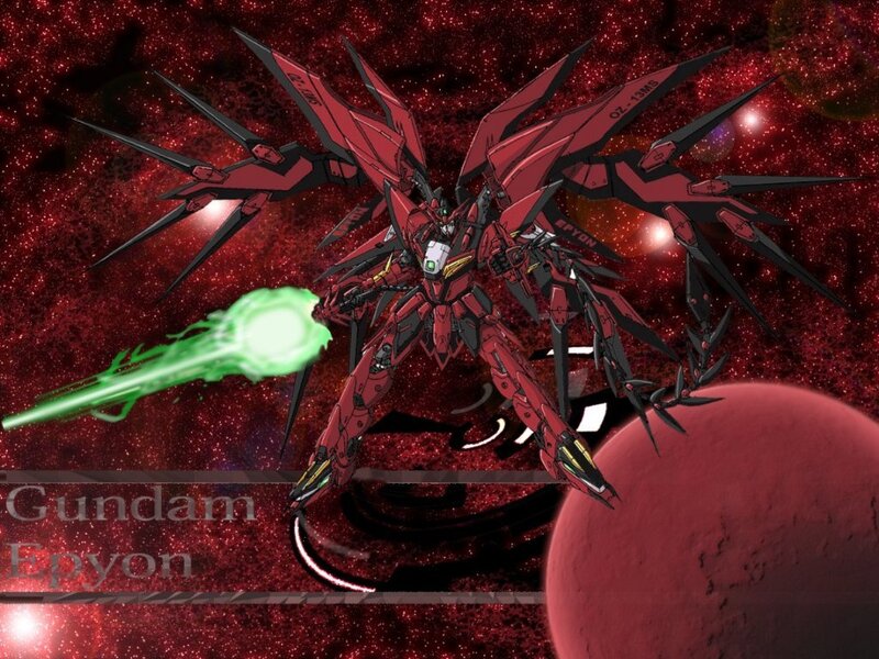 Red Gundam Epyon in space