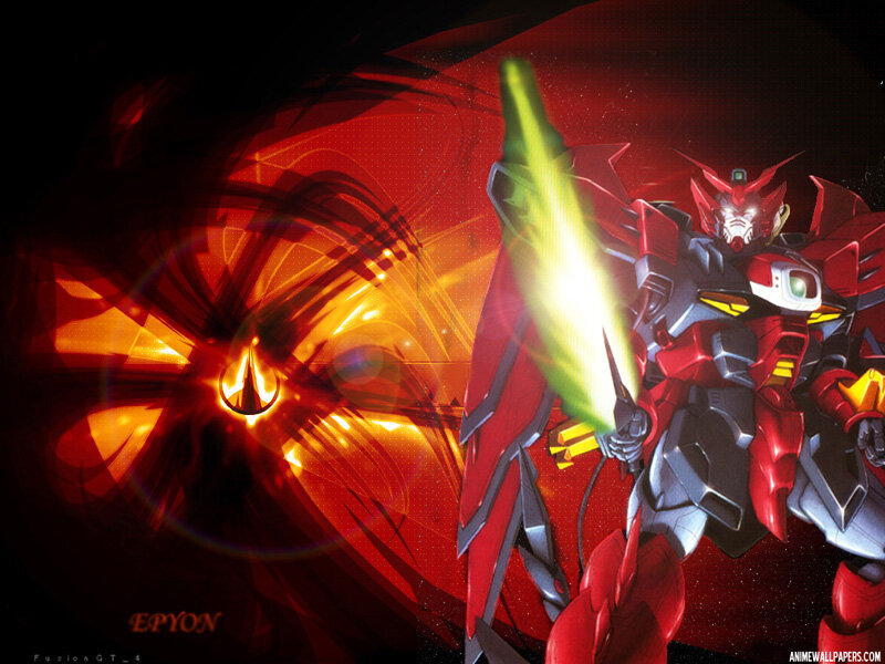 Red Gundam with energy sword