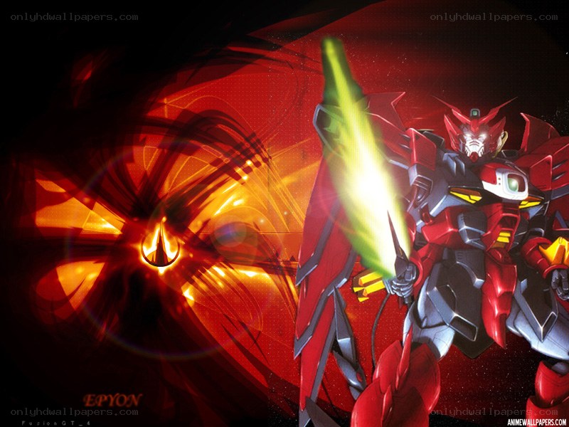 Red Gundam with energy sword