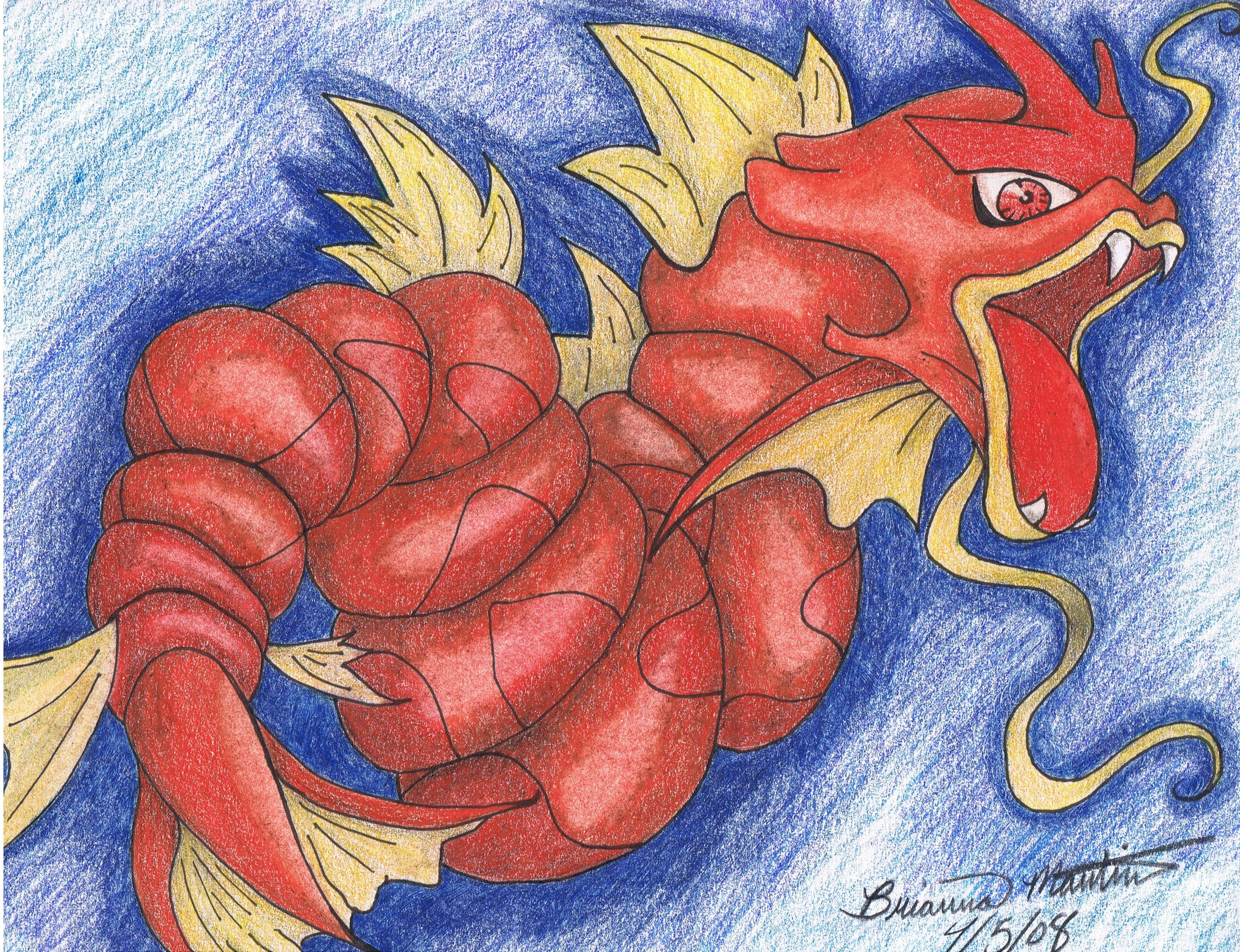 Red Gyarados drawing