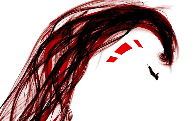 red hair flowing in wind
