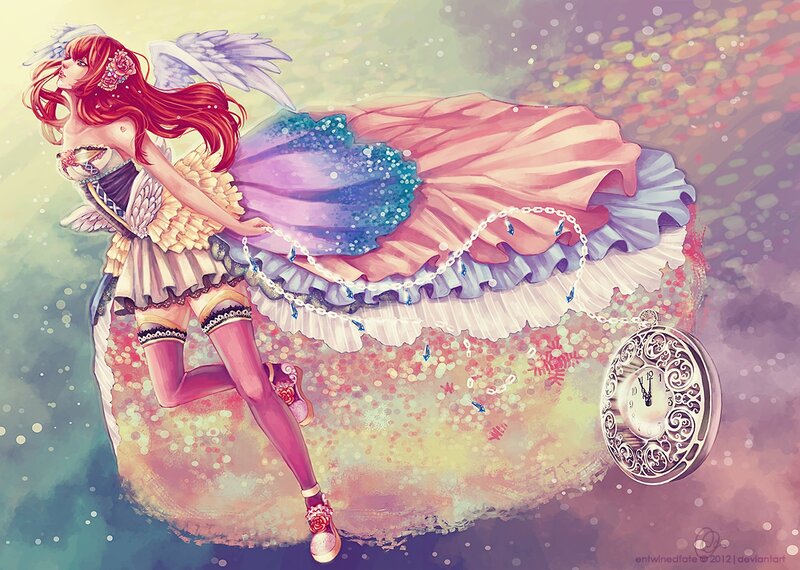 Red-haired Angel Girl — Pink