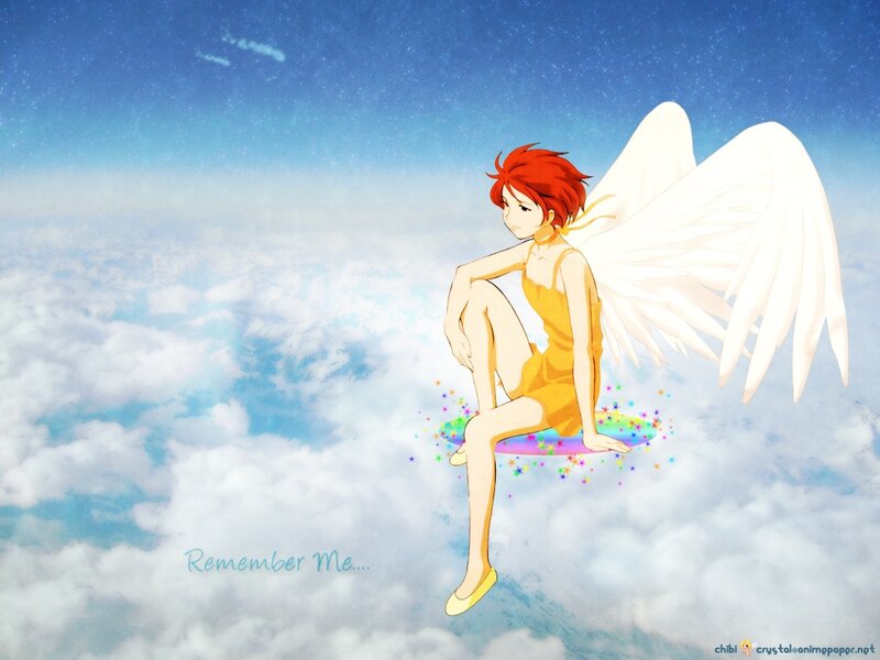 Red-haired Angel in Clouds