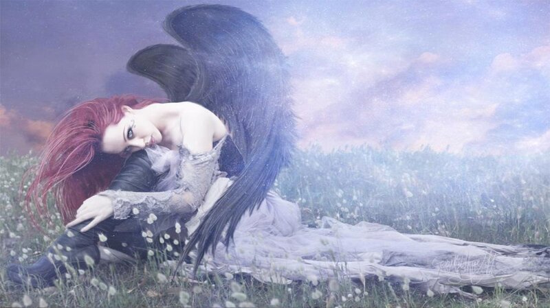 Red-haired Angel in Field