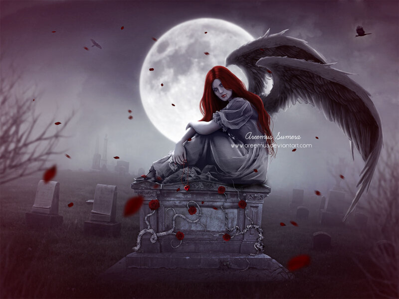 Red-haired Angel on Tombstone