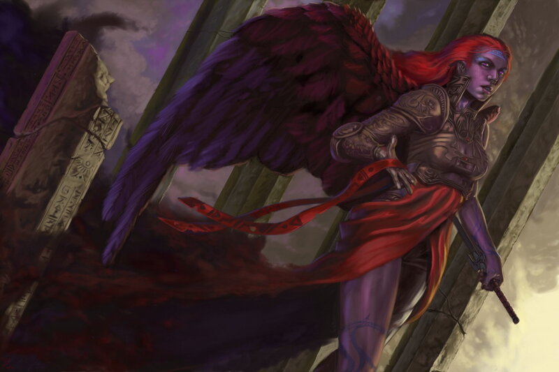 Red-haired Angel Warrior — Purple