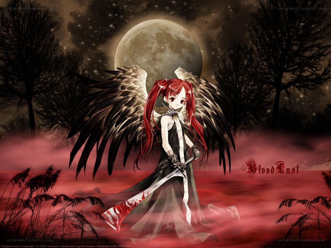 Red-haired angel with sword