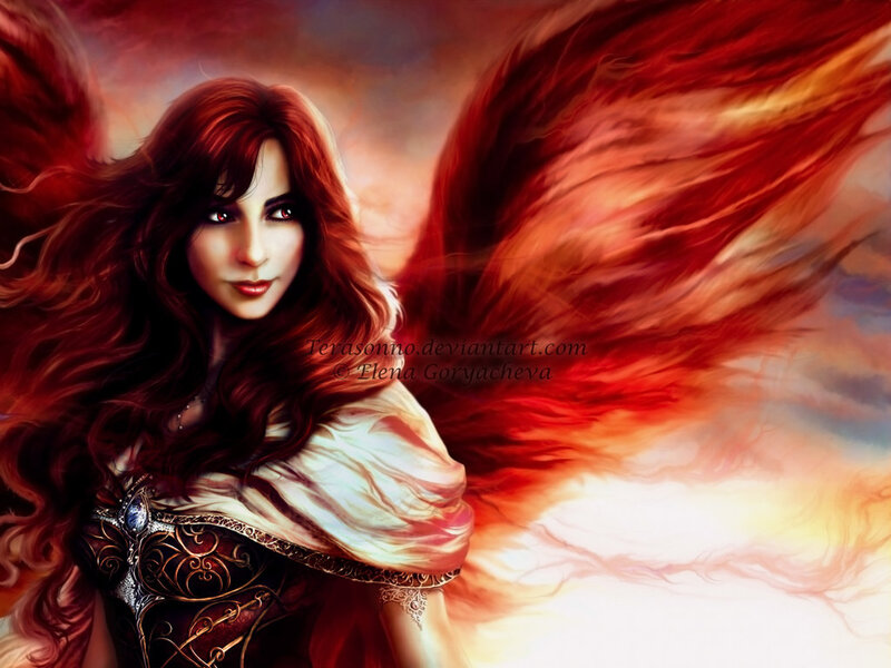 Red-haired Angel Woman — Red