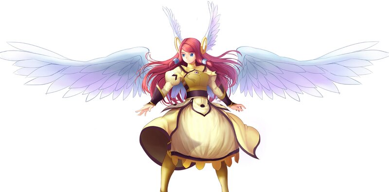 Red-haired Angel Woman — Yellow