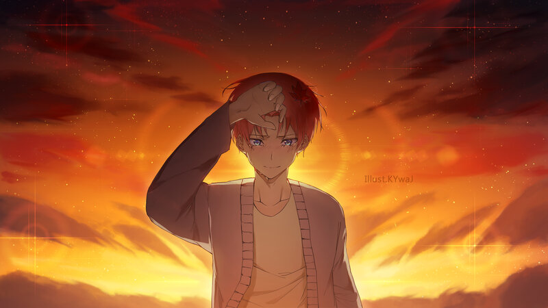 Red-haired Anime Boy — Orange, Dramatic