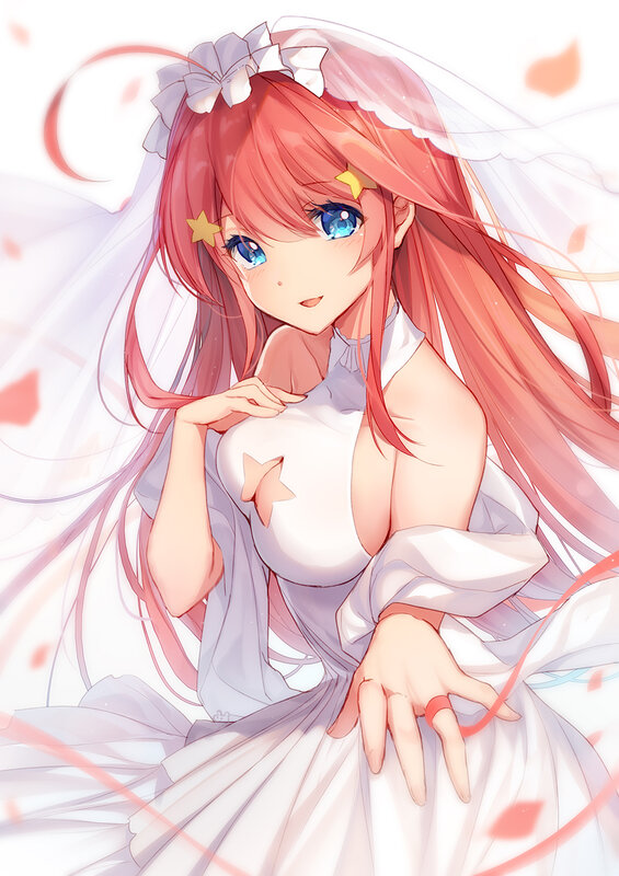 Red-haired Anime Bride — White