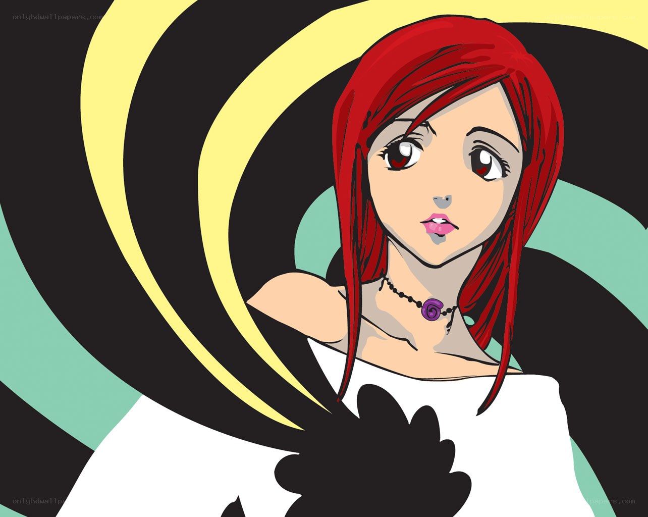 red-haired anime character