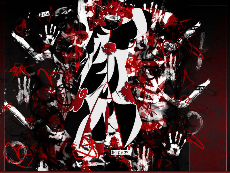 Red-haired Anime Character — Black, Aggressive, Digital Art
