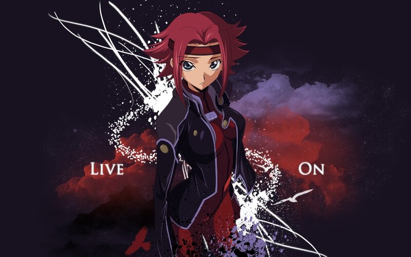 Red-haired Anime Character — Black, Dramatic, Night, Text