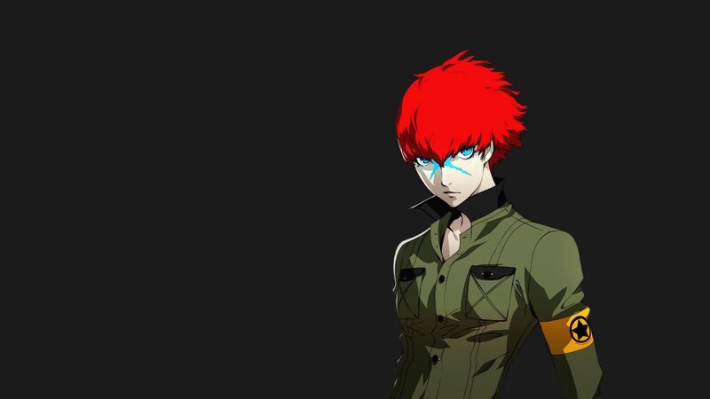 Red-haired Anime Character — Black, Serious