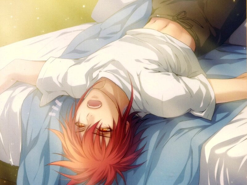 Red-haired Anime Character — Blue, Peaceful