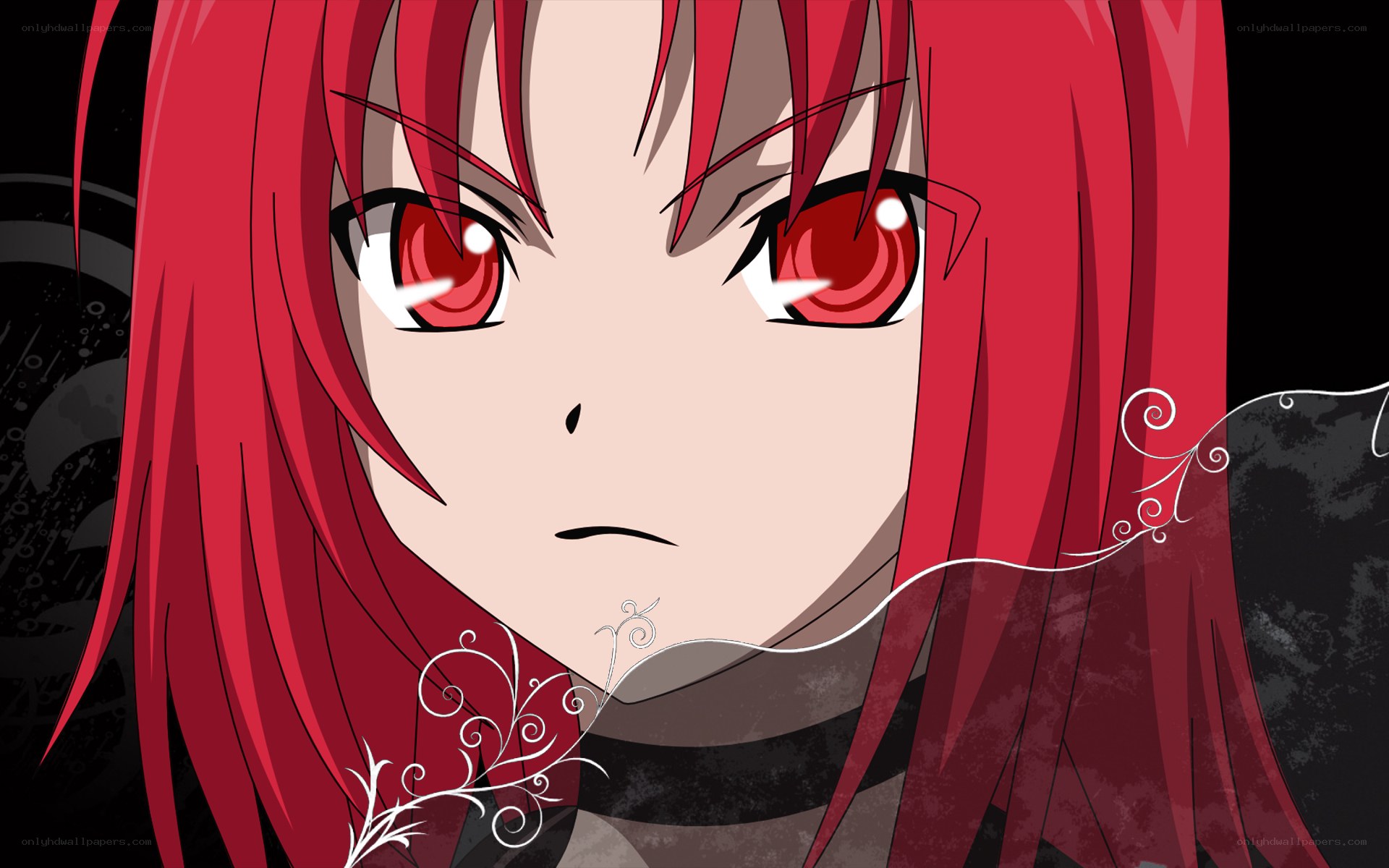 red-haired anime character close-up