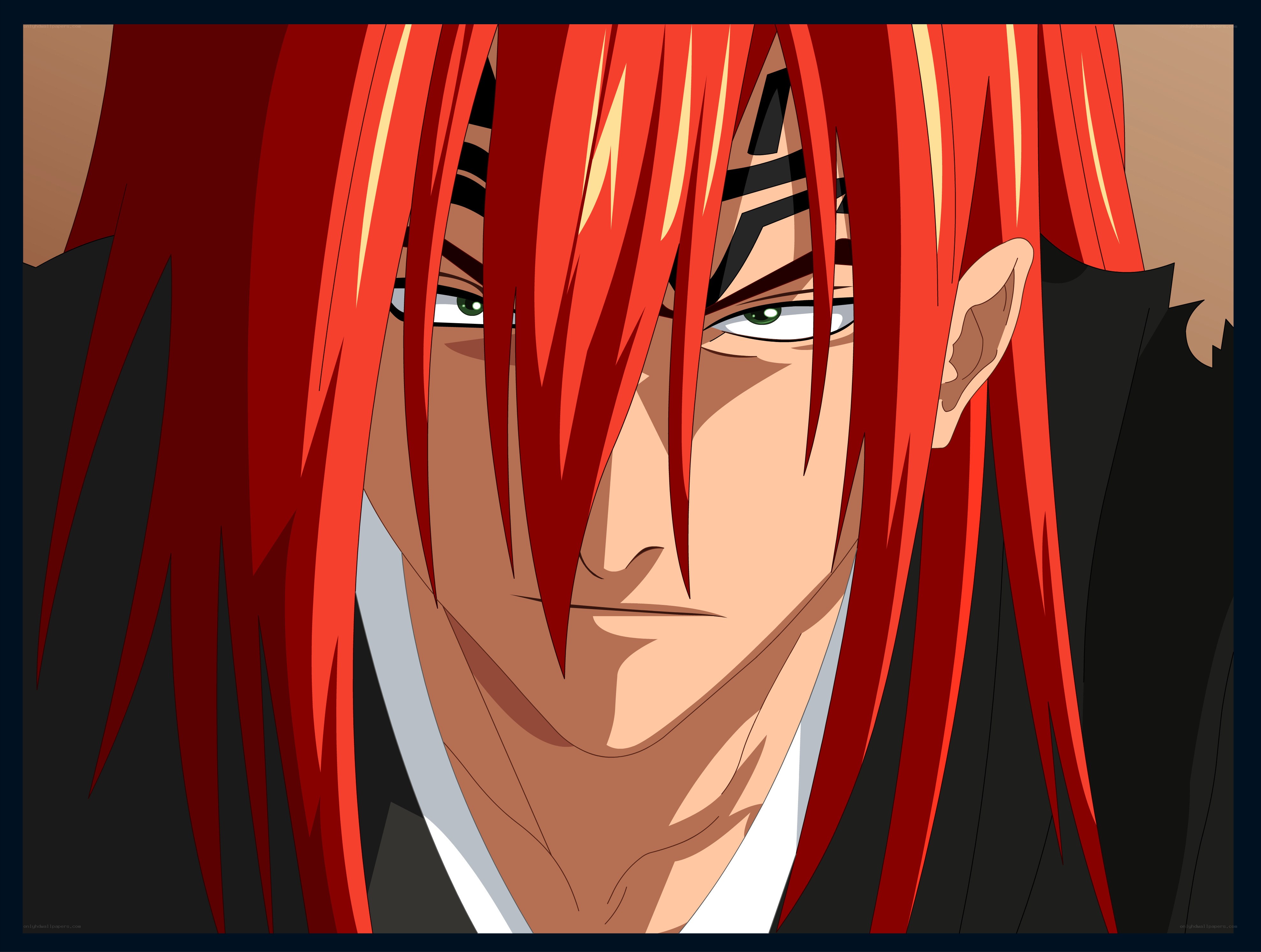 red-haired anime character close-up