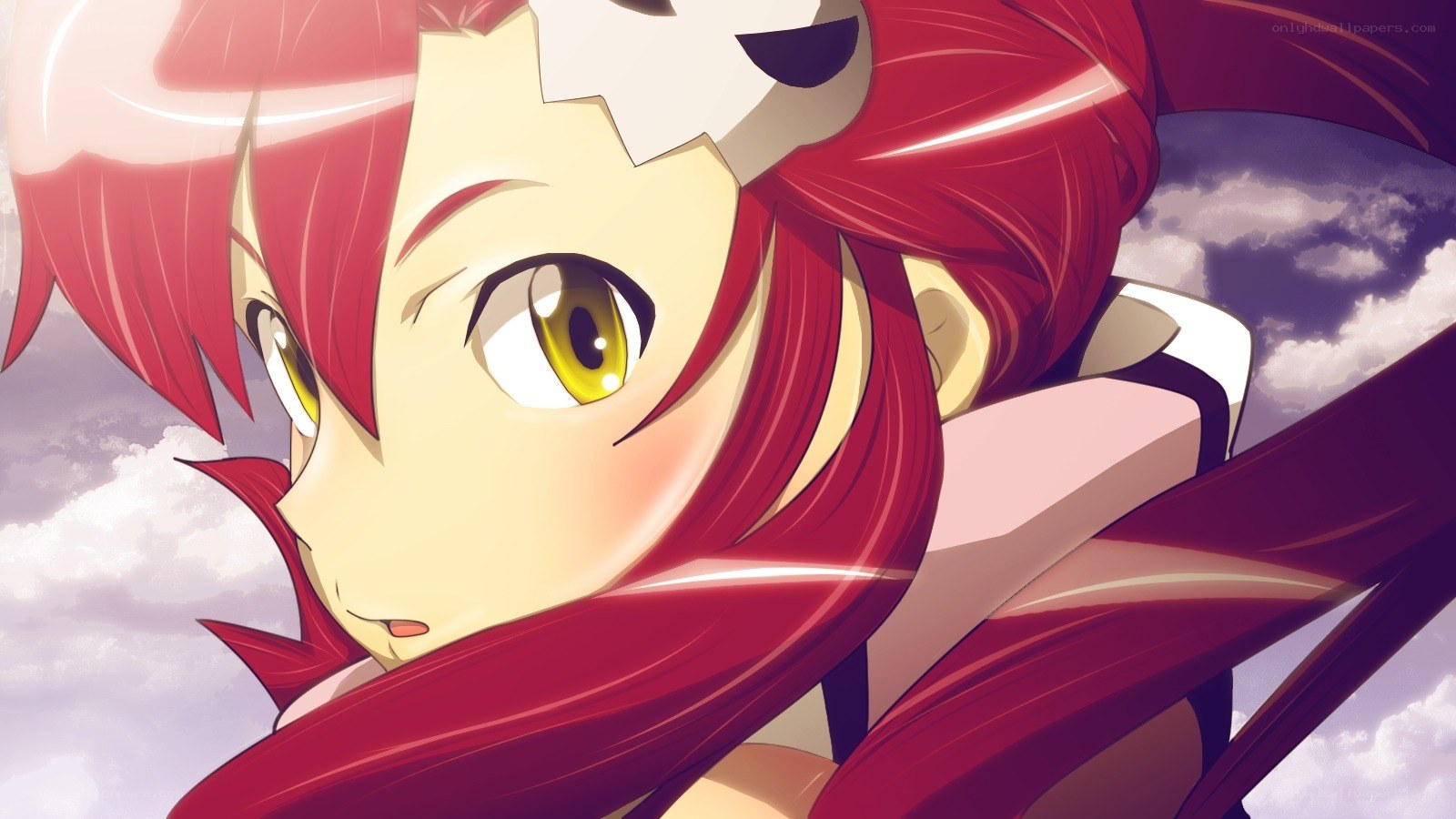 red-haired anime character close-up