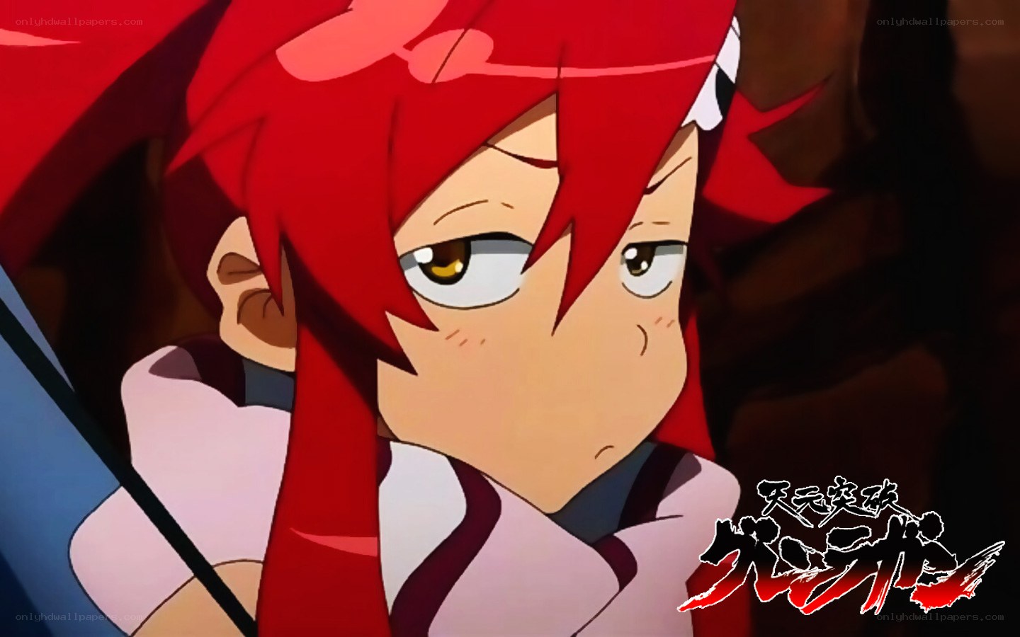 red-haired anime character close-up