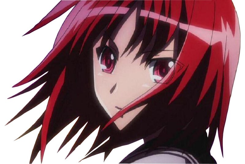 red-haired anime character close-up