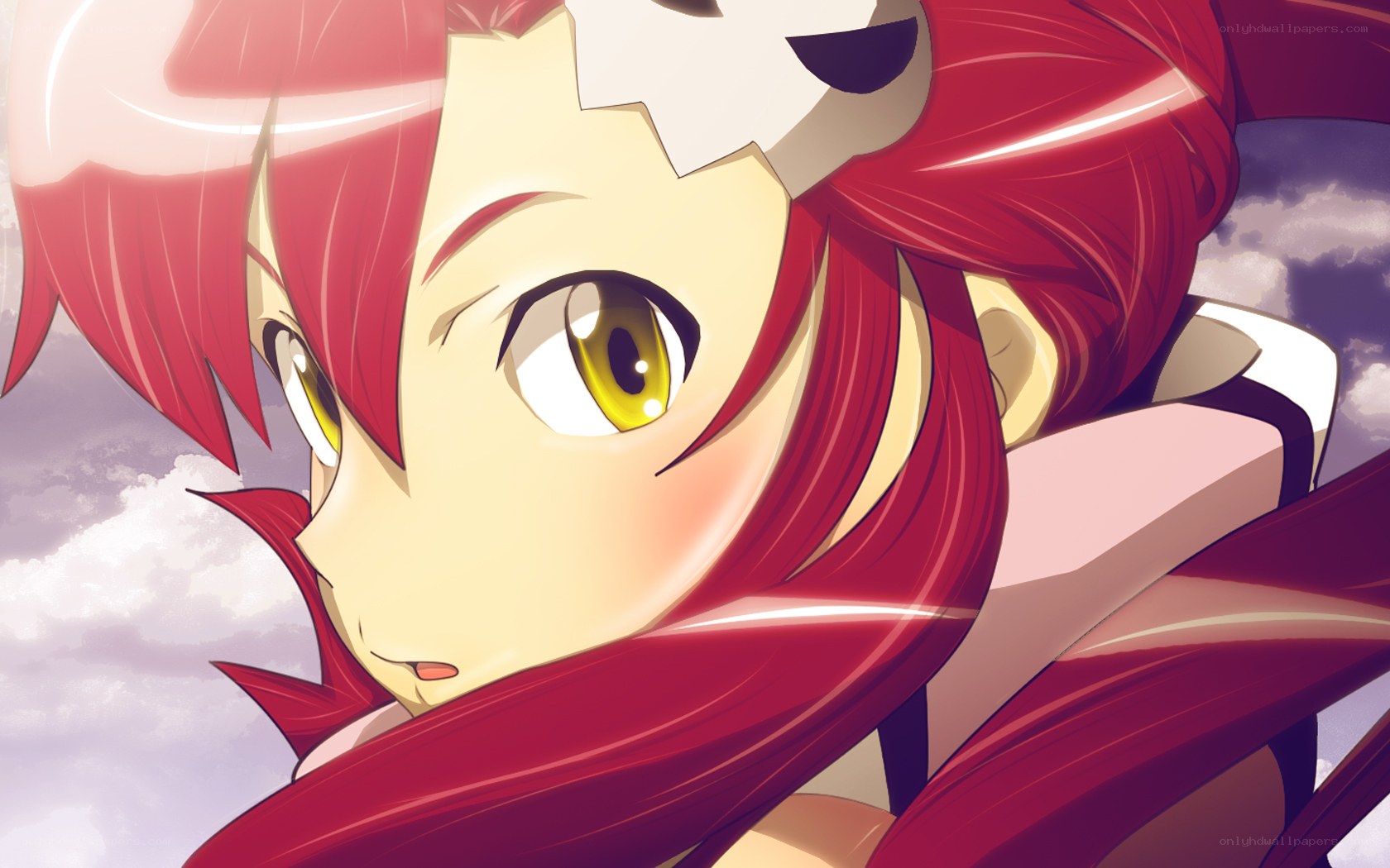 red-haired anime character close-up