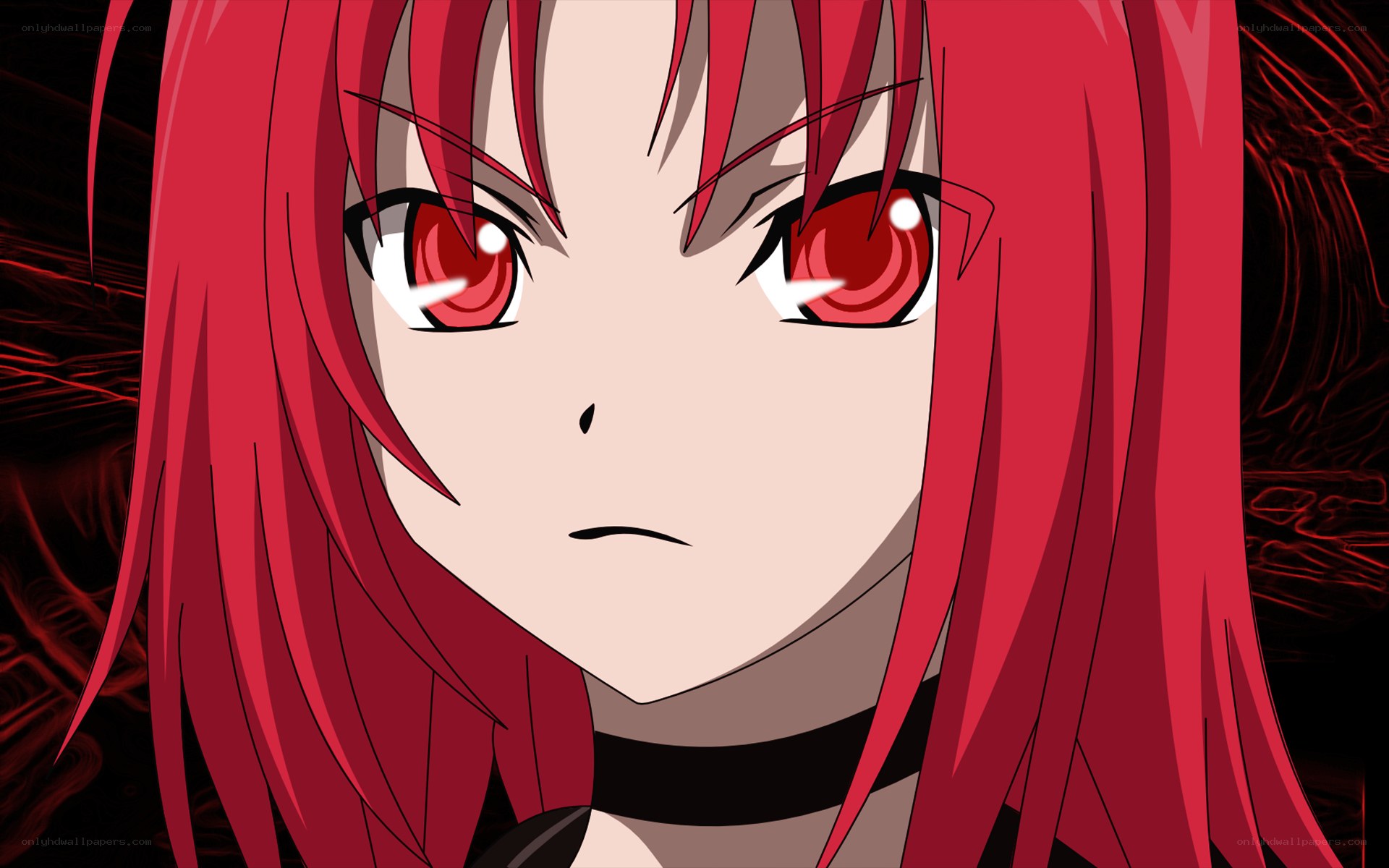 red-haired anime character close-up