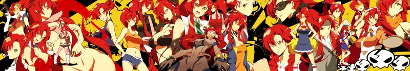 Red-haired anime character collage