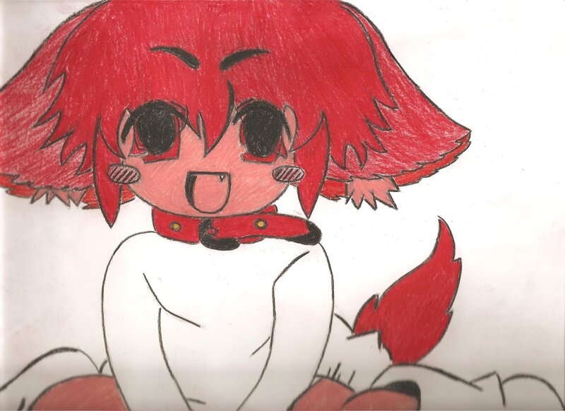 red-haired anime character drawing
