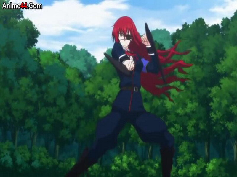 Red-haired Anime Character — Green, Action