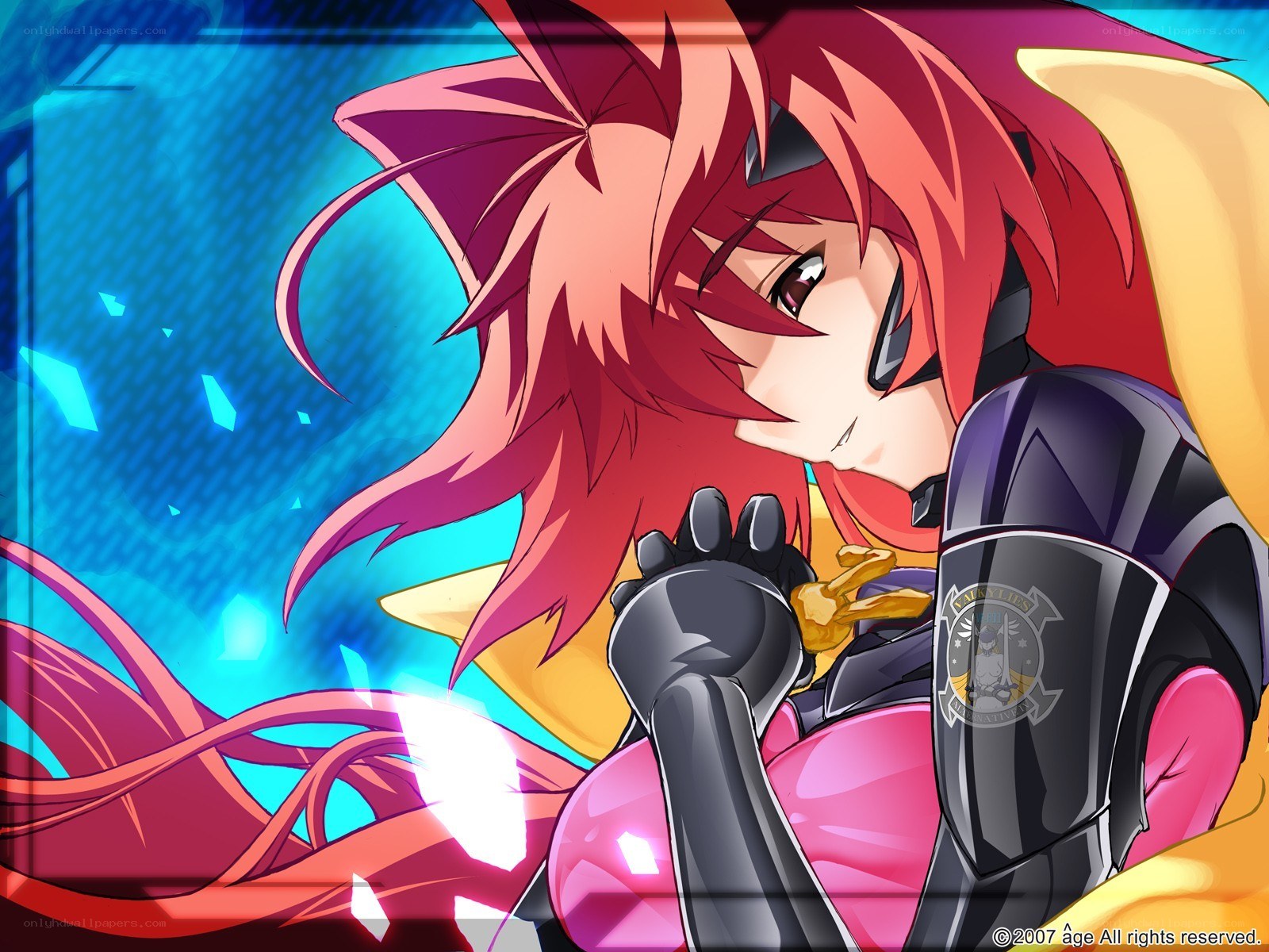 red-haired anime character in armor